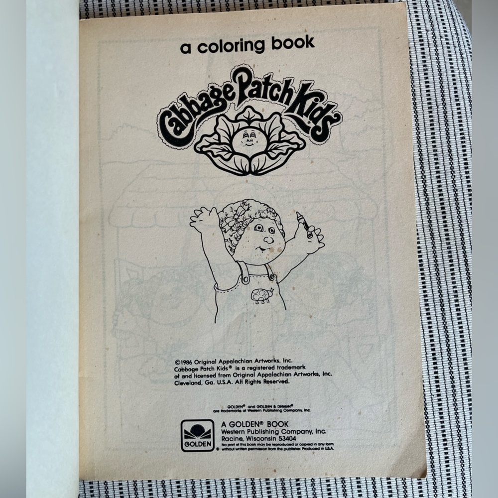Retro Cabbage Patch Kids Coloring Book Circa 1986 - Picture 5 of 10